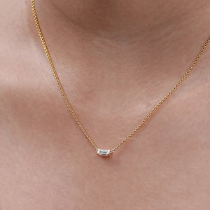 East West Baguette Cut Lab Diamond Pendant 