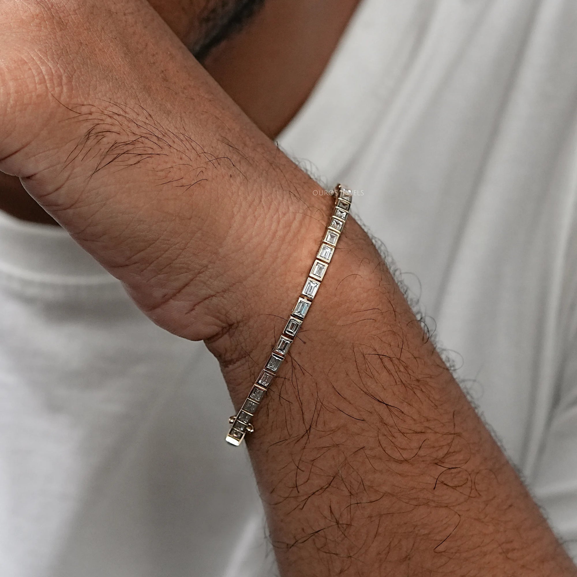 Straight Baguette Cut Channel Set Tennis Bracelet Bracelet