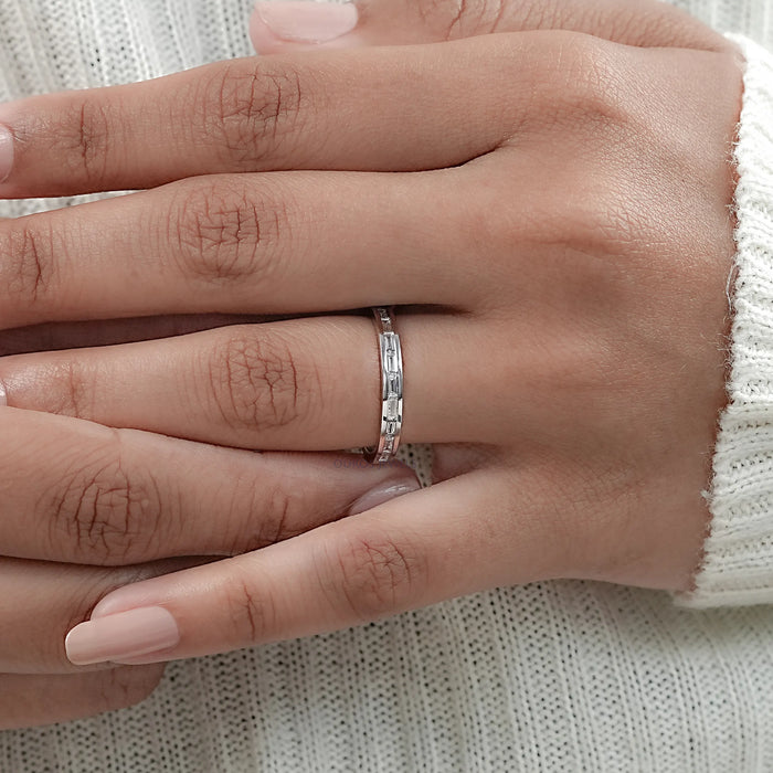 Channel Set Baguette Diamond Wedding Band
