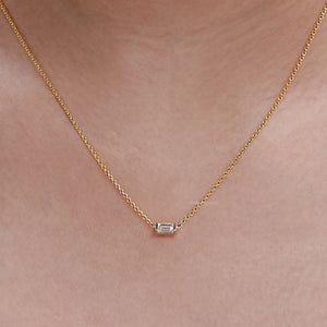 East West Baguette Cut Lab Diamond Pendant 