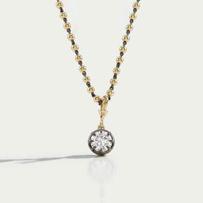 Round Cut Diamond Ball Chain Pendant Necklaces