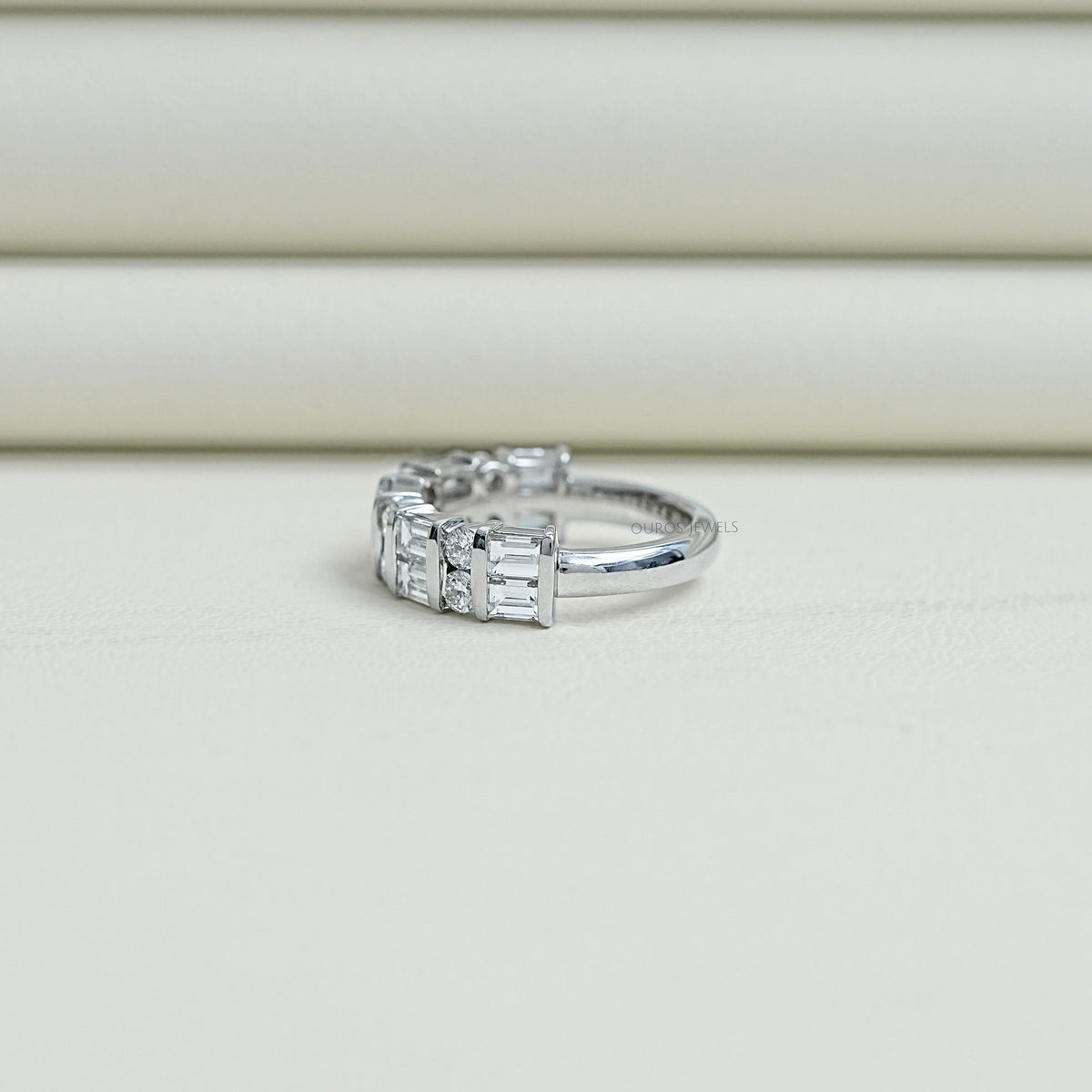 Bar Set Multi Diamond Wedding Band Rings