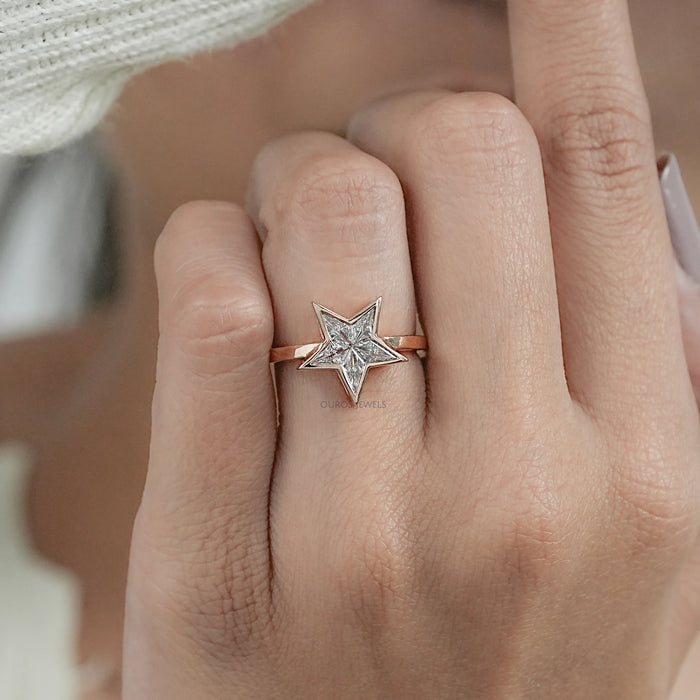 Star Pie Cut Lab Grown Diamond Proposal Ring