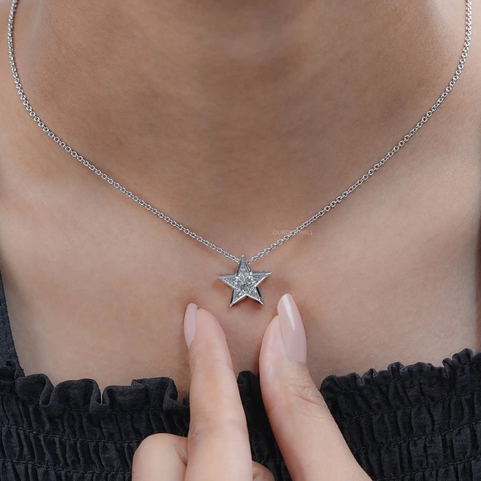 Custom Star Shaped Diamond Necklace