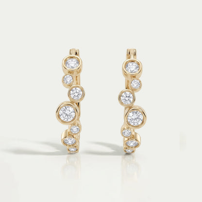Round Lab Diamond Bezel Set Hoop Earrings Earring