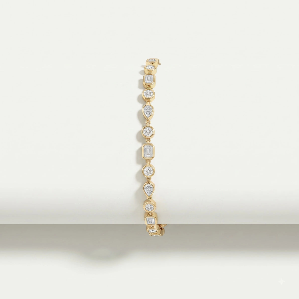 Multi Shape Bezel Set Tennis Bracelet