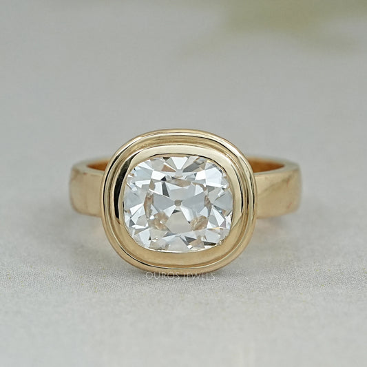 Old Mine Cushion Cut Bezel Set Ring Rings