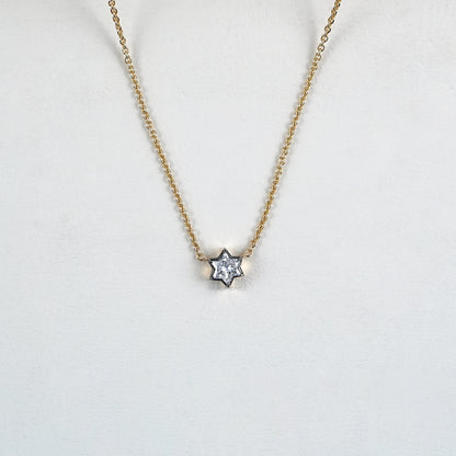 David Star Lab Diamond Bezel Set Solitaire Pendant Necklaces