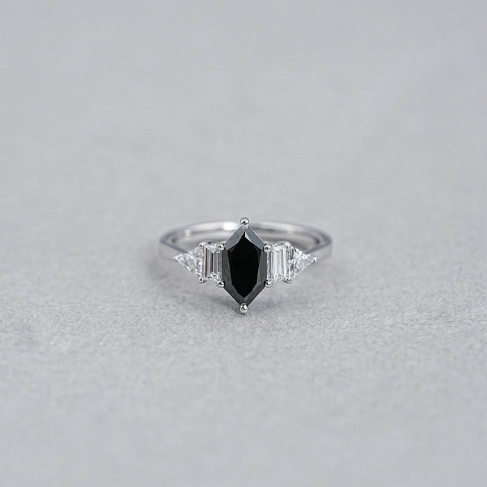 Dutch Marquise Cut Black Diamond Anniversary Ring