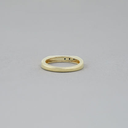 Black Round Diamond Flush Set Signet Ring Ring