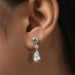 [A Women wearing Old Cut Pear and Round Earrings]-[Ouros Jewels]
