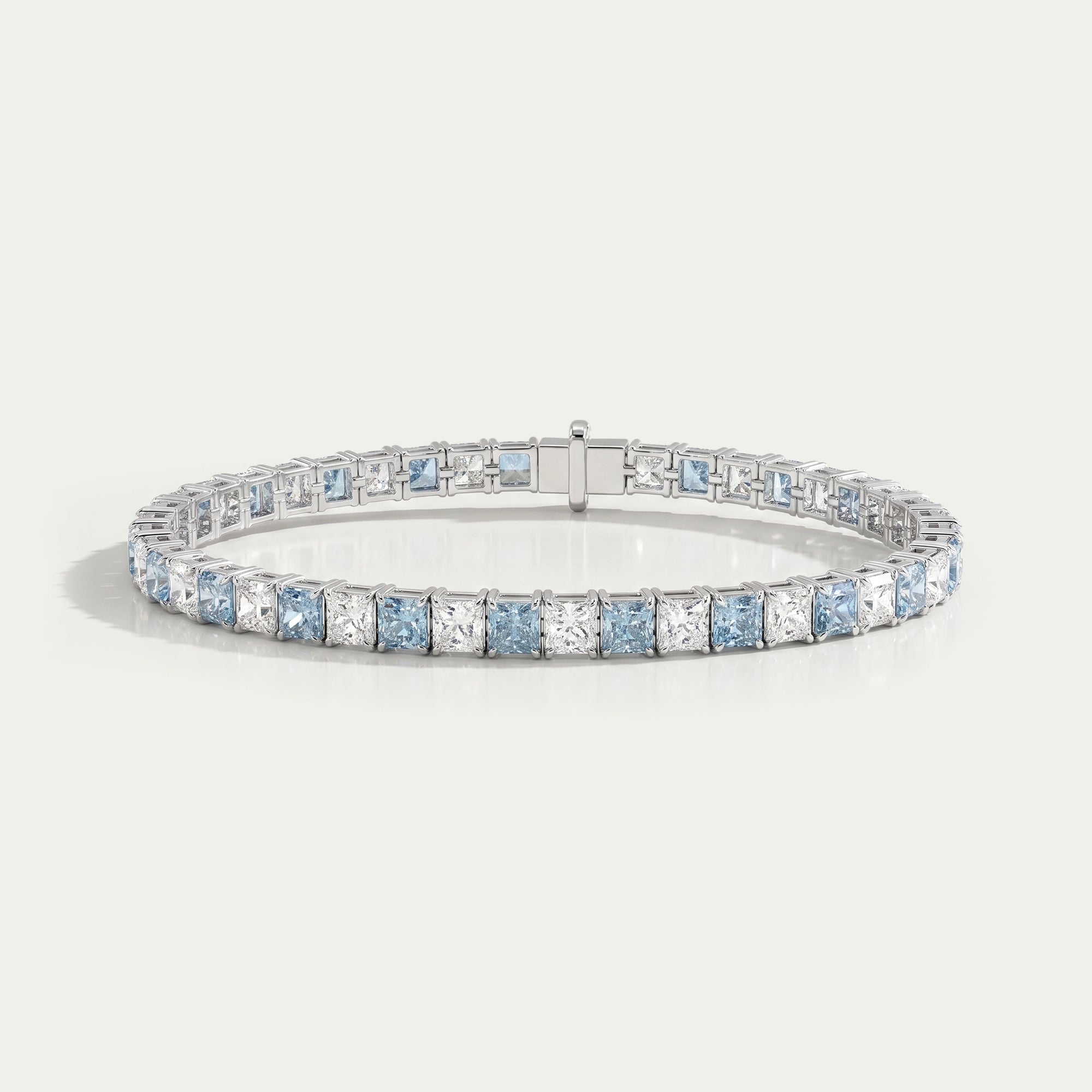Blue Cushion Cut Lab Grown Diamond Bracelet Bracelet