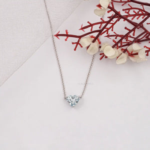 Blue Heart Cut Lab Grown Diamond Solitaire Pendant