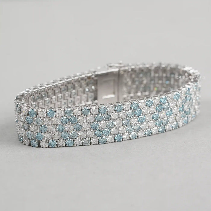 Blue Topaz Multi-Row Statement Bracelet