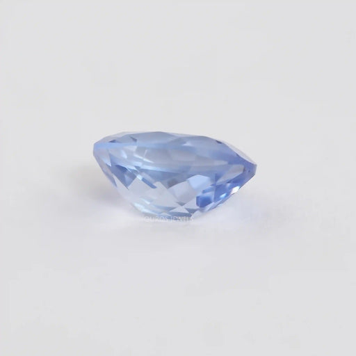 side view of sapphire colombian light blue lab made gemstones