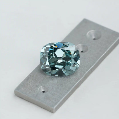 7.16 Carat Fancy Vivid Bluish Green Cushion Cut Lab Diamond Loose