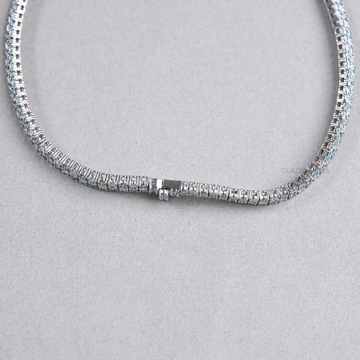 Round Cut Diamond Crystal Bridal Necklace