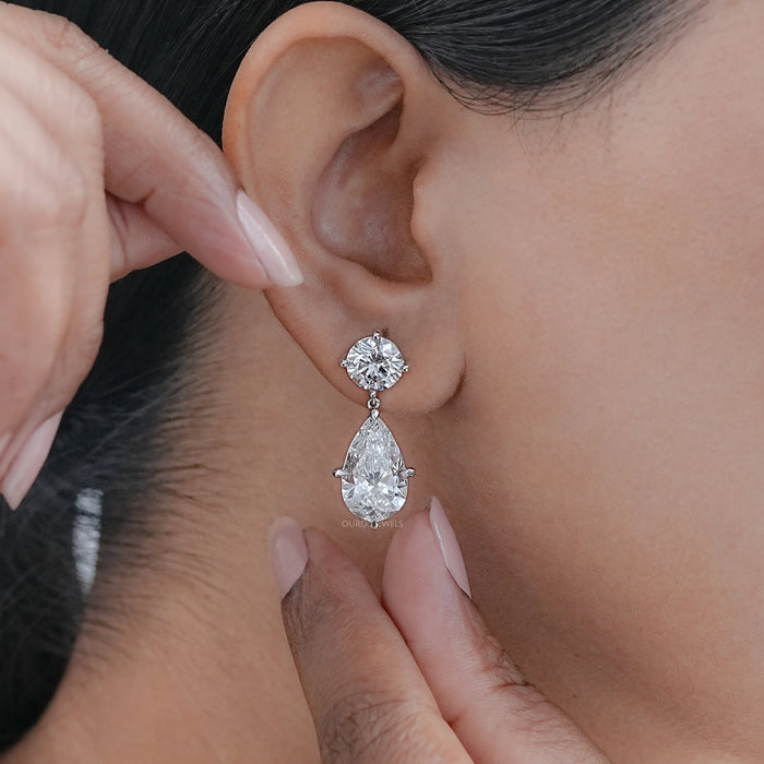 Multi Shape Diamond Drop & Dangle Gold Earrings