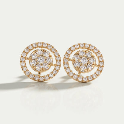 Brilliant Round Cut Lab Diamond Halo Stud Earrings Earring