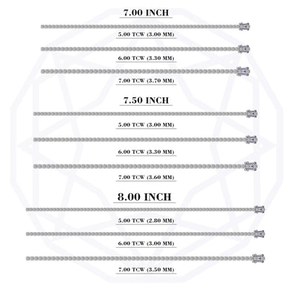 Round Diamond Tennis Bracelet in 5.00 | 6.00 | 7.00 TCW
