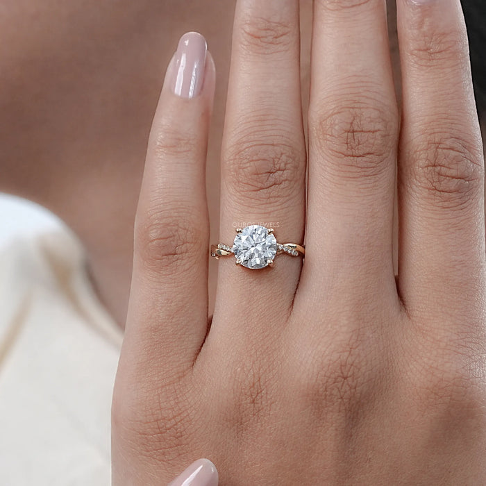 Twisted Round Lab Diamond Wedding Ring