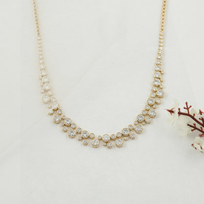 Pear Cut Lab Grown Diamond Tennis Necklace 