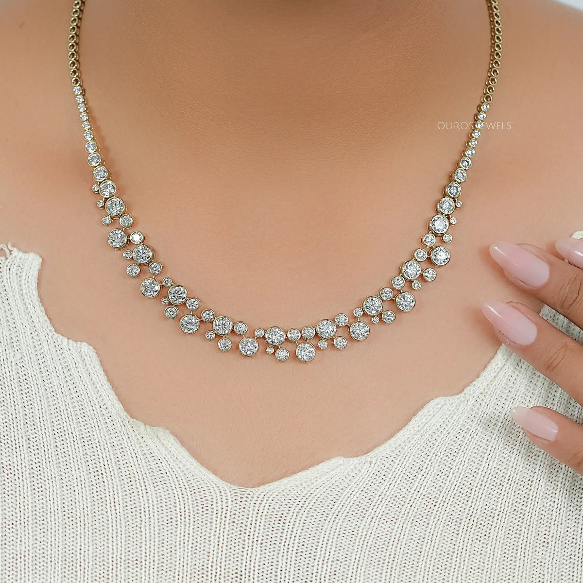 Pear Cut Lab Grown Diamond Tennis Necklace 