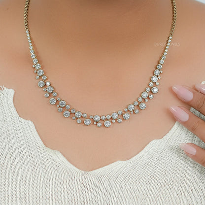 Pear Cut Lab Grown Diamond Tennis Necklace 