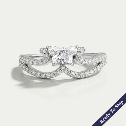 Butterfly Diamond Crown Style Dainty Ring