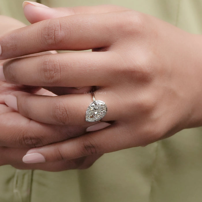 Pear Lab Diamond Button Back Ring