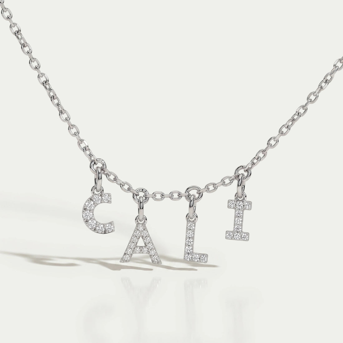 CALI Letter Round Diamond Customize Pendant Necklaces