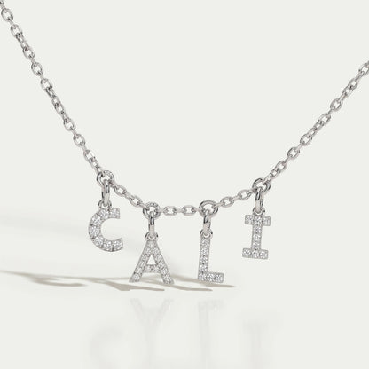 CALI Letter Round Diamond Customize Pendant Necklaces