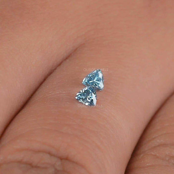 Pair of Blue Trillion Cut Loose Diamonds