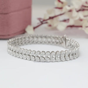 Round Lab Diamond Clustered Tennis Bracelet