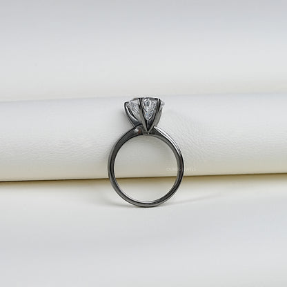 Antique Shape Cat Cut Lab Diamond Solitaire Ring Ring