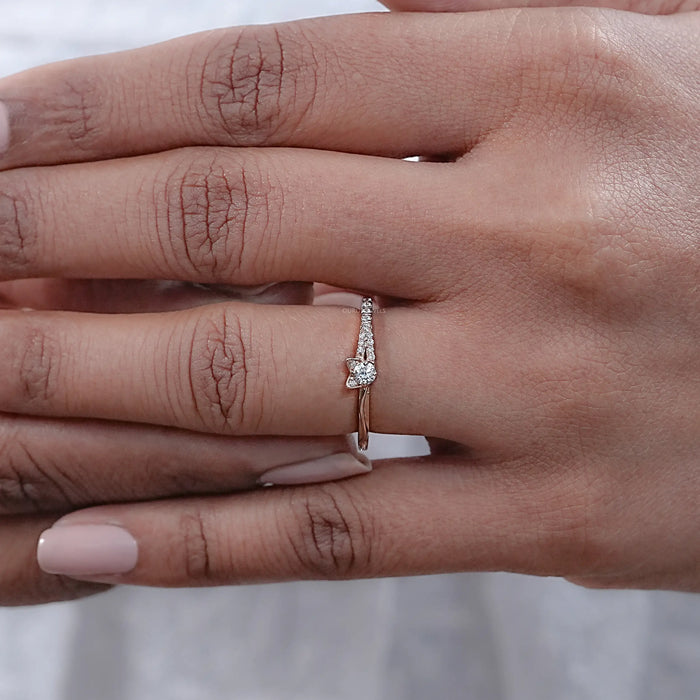 Round Lab Diamond Cat Face Engagement Ring