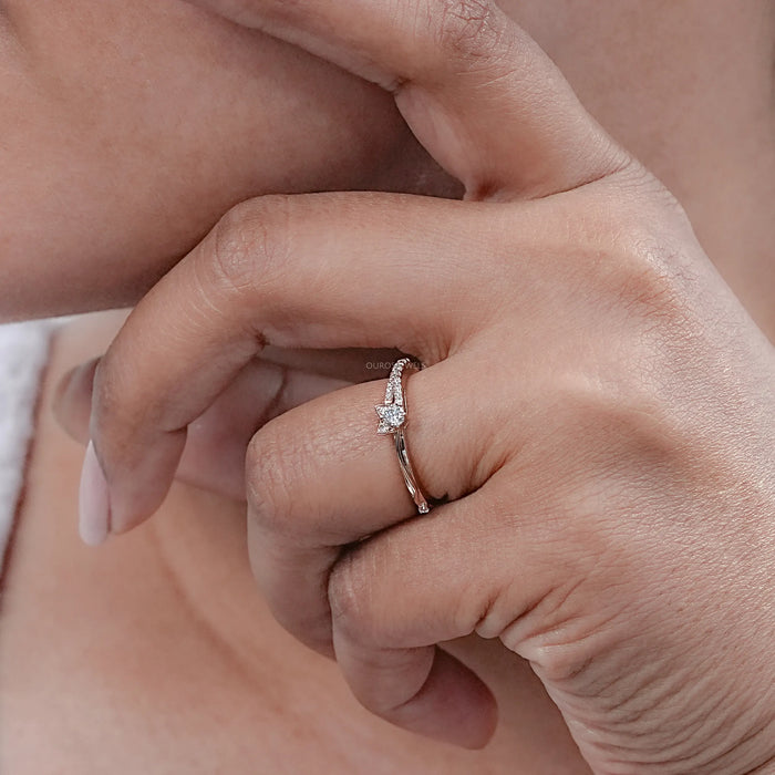 Round Lab Diamond Cat Face Engagement Ring