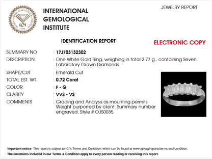 7 Stone Emerald Cut Wedding Band