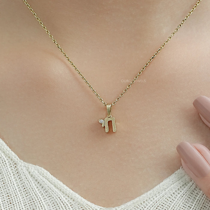 Round Diamond Chai Charm Pendant Necklaces