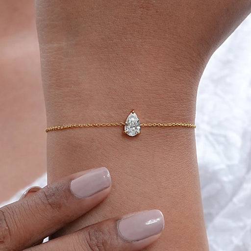 Pear Lab Grown Diamond Chain Bracelet