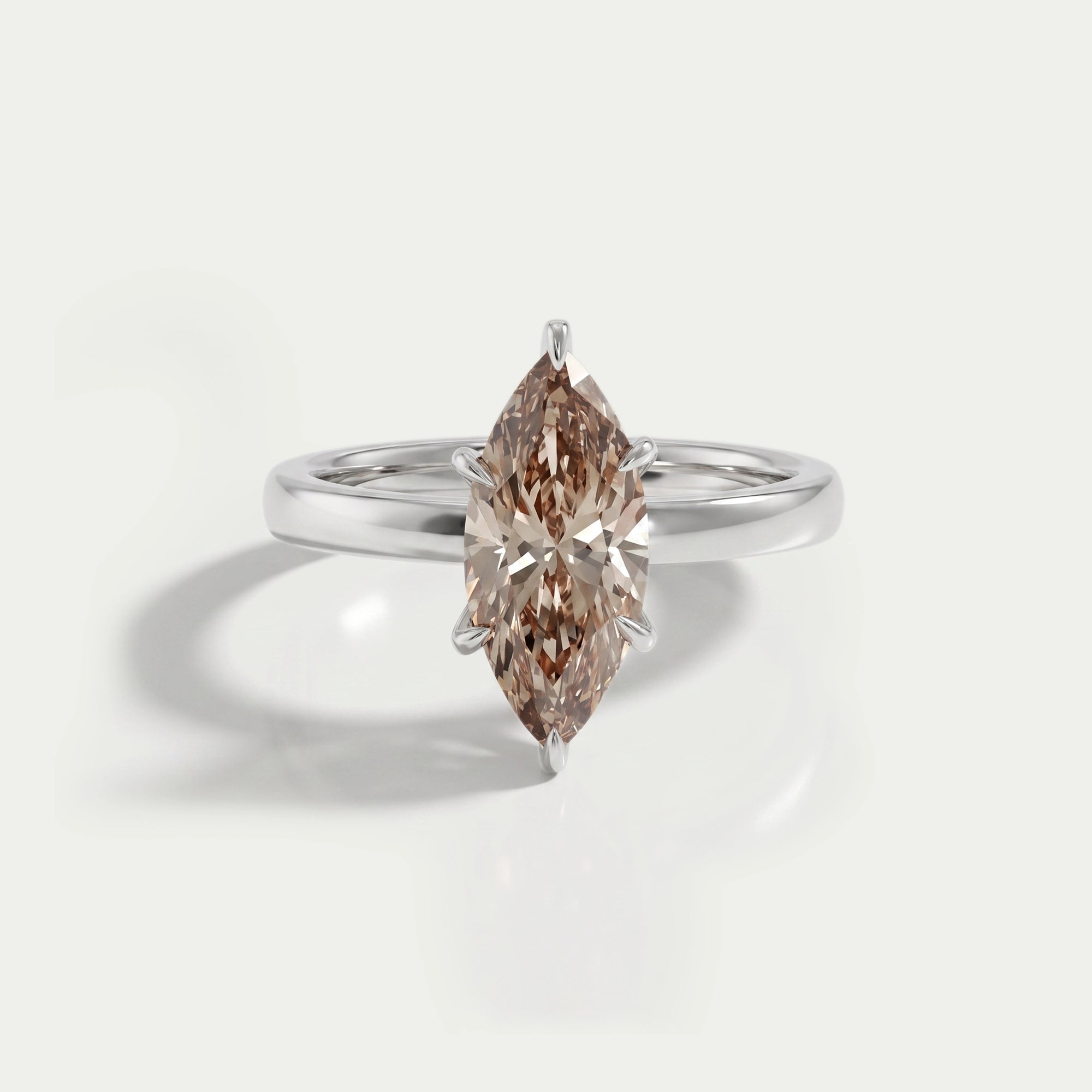 Champagne Marquise Lab Diamond Solitaire Ring Ring