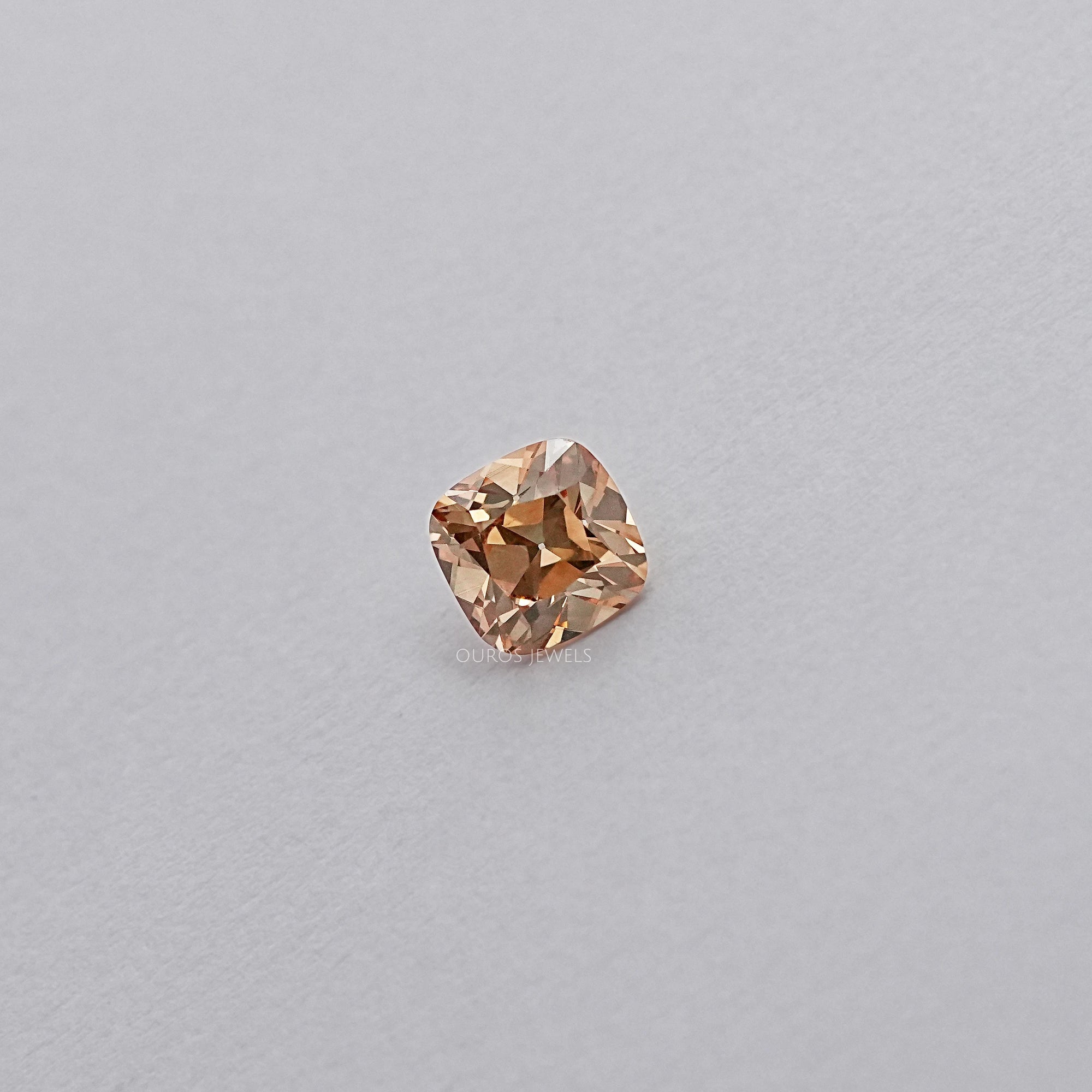 Square Old Mine Cushion Champagne Diamond Loose