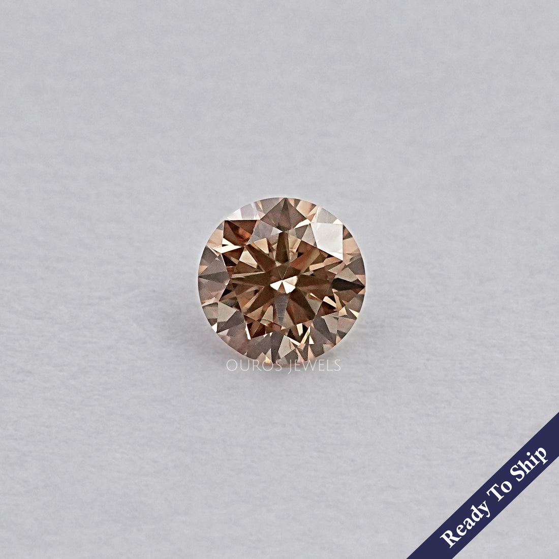 Fancy Champagne Round Cut Lab Diamond Loose Loose