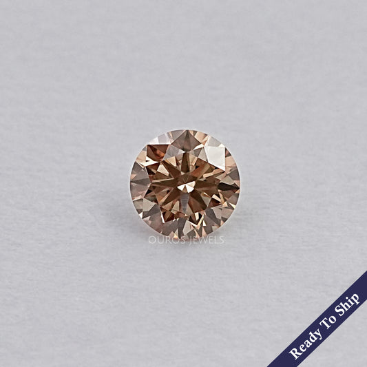 Fancy Champagne Round Cut Lab Diamond Loose Loose