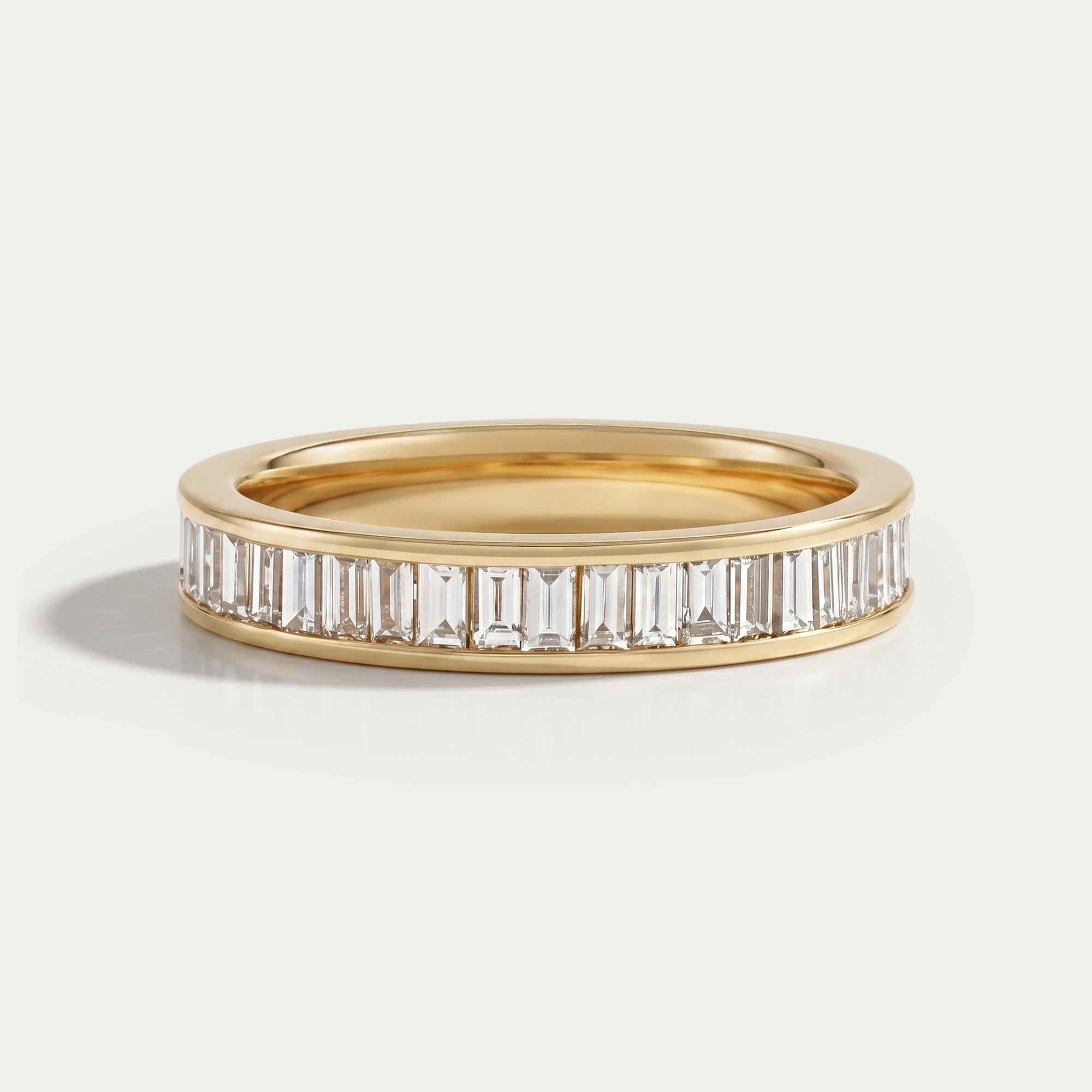 Baguette Lab Diamond Channel Set Half Eternity Band