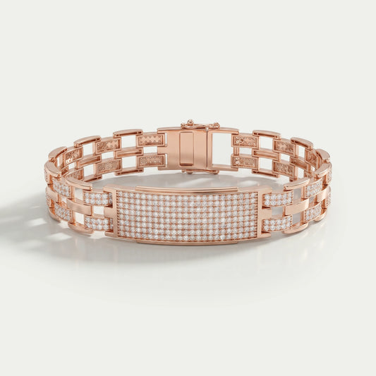 Mens Lab Grown Diamond Bracelet Gold