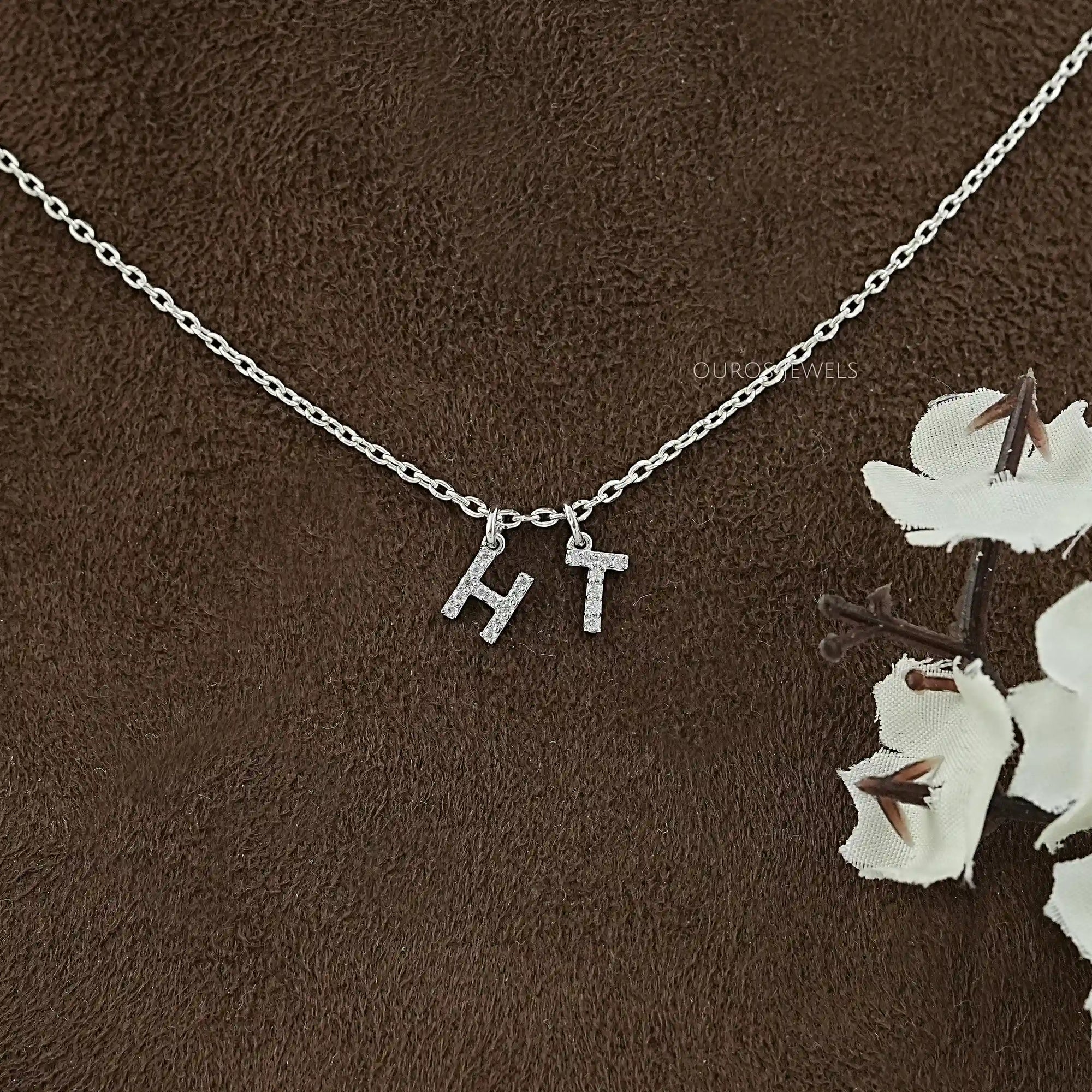 Charms Letter Round Diamond Pendant