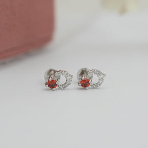 Red Ruby Lab Gemstone Drop Earrings