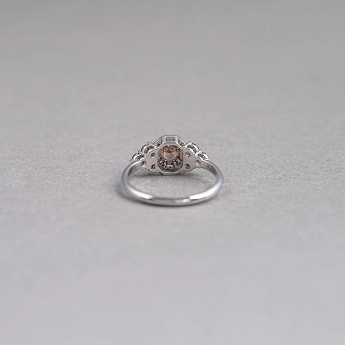 Fancy Brown Cushion Cut Halo Diamond Ring