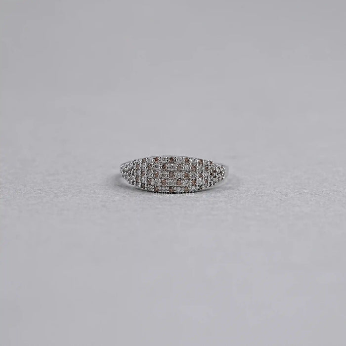 Fancy Brown Round Pave Diamond Ring